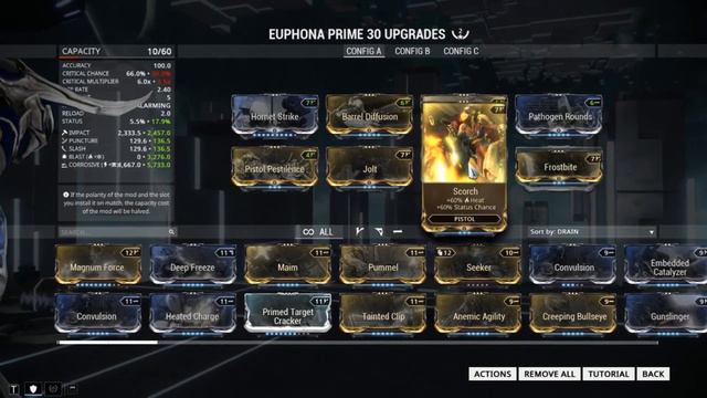 Warframe - Euphona Prime Build (BEST SECONDARY WEAPON?! BEST BUILDS)