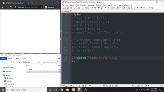 PHP File Handling (Create, Delete and Read files using PHP) смотреть онлайн