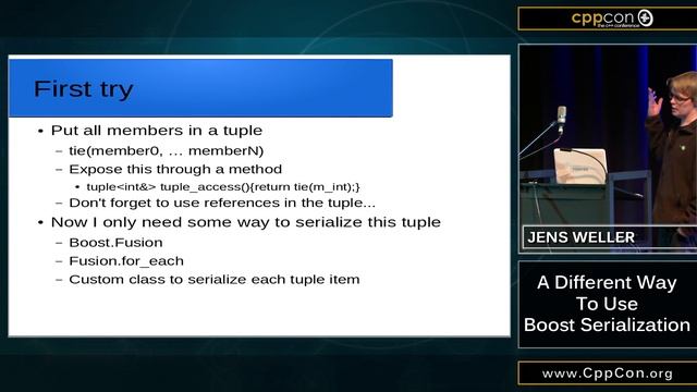 A different way to use boost serialization - Jens Weller [ CppCon 2015 ] смотреть онлайн