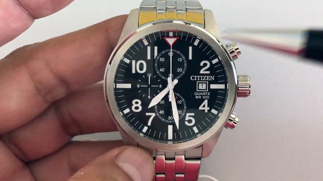 AN3620-51E Citizen Chronograph Quartz Black Dial