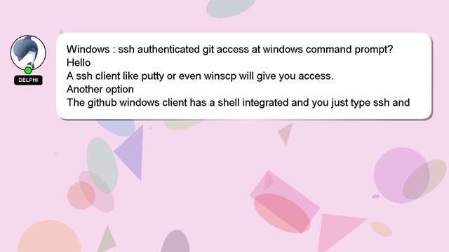 Windows : ssh authenticated git access at windows command prompt? смотреть онлайн