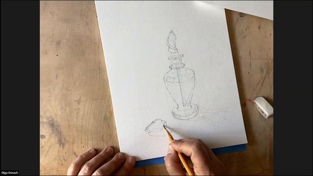 Флакон для духов акварелью. Запись прямой трансляции занятия студии "Цвет Воды" смотреть онлайн