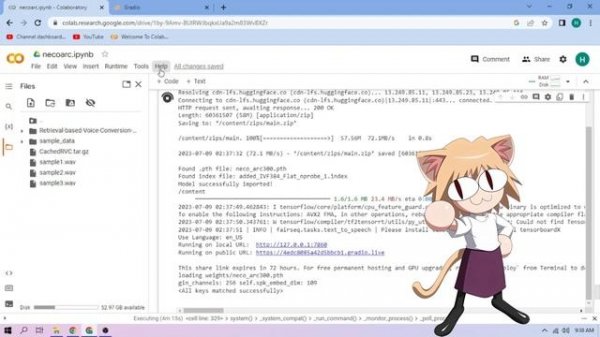 Neco-Arc AI Voice Model - RVC 1-CLICK Google Colab Setup