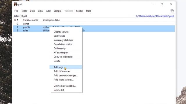 OLS Estimate Using Log Variables in Gretl смотреть онлайн