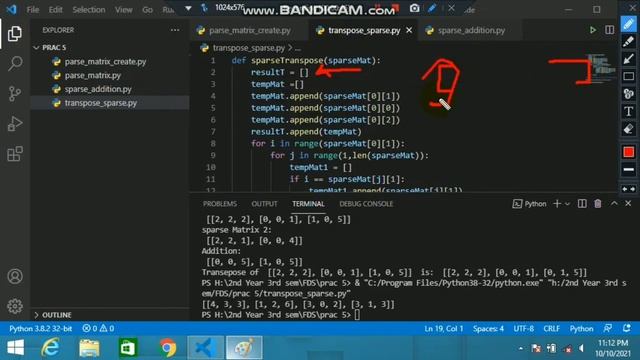 Python program to find transpose of sparse matrix (without inbuilt function) | transpose of sparse смотреть онлайн