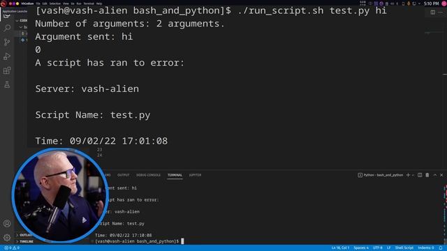 Run Python files via bash script смотреть онлайн