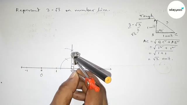 How to represent 3 - root 3 on number line. shsirclasses. смотреть онлайн