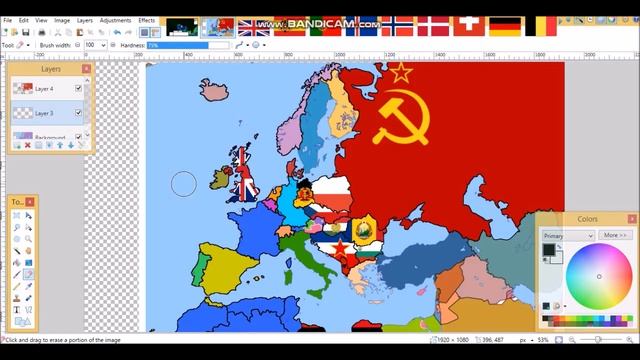 Map Of Europe In 1949 (Part 2/4) - Western Europe & North Africa - Flag Map Speedart