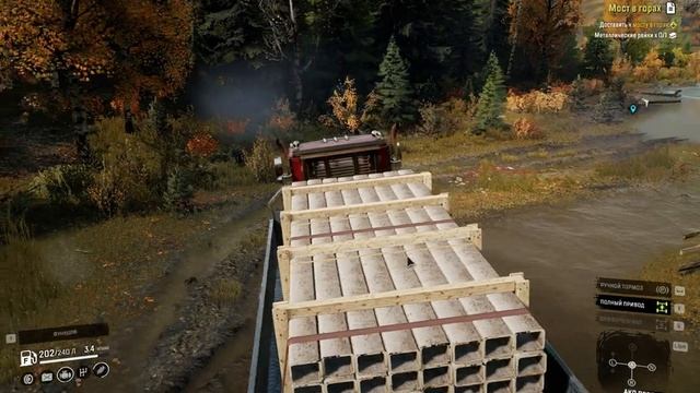 SnowRunner Michigan, мост в горах/ snowrunner gameplay/ snowrunner ps4/ snowrunner xbox one смотреть онлайн