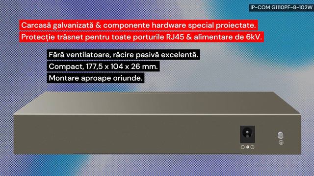 IP-COM G1110PF-8-102W | Switch PoE+ de 9xRJ45 Gigabit (din care 8xPoE+) & 1xSFP | 3 moduri de lucru смотреть онлайн