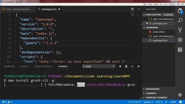 npm install global - התקנת חבילות שיהיו זמינות לטרמינל -סרטון שישי смотреть онлайн