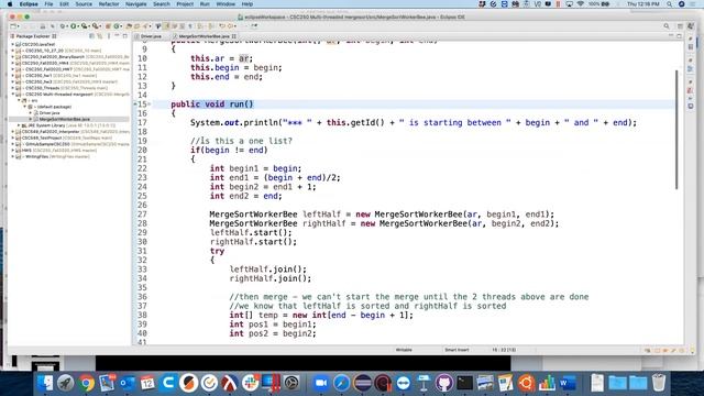 CSC250 11/12/20 Multi-threaded merge sort and intro to Android Development смотреть онлайн