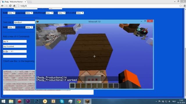 JSON / Command Sign Generator for Minecraft (visit rsdg.tk) смотреть онлайн