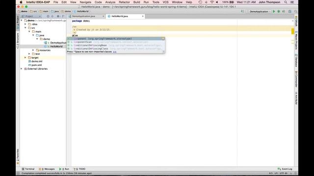 Hello World Using Spring Framework 4 смотреть онлайн