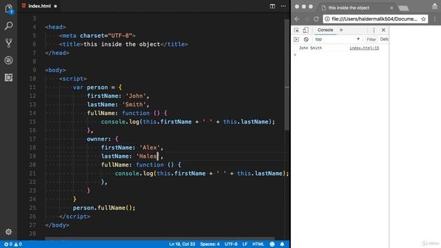 This inside the Object || Javascript ES6 tutorial for beginners || Time For Code смотреть онлайн
