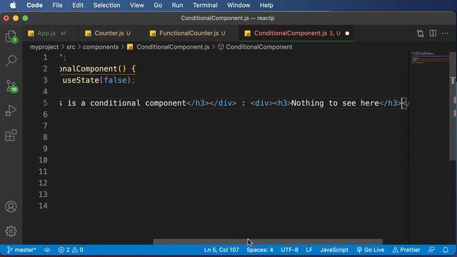 React JS Tutorial For Beginners : Part 23 Ternary Conditional смотреть онлайн