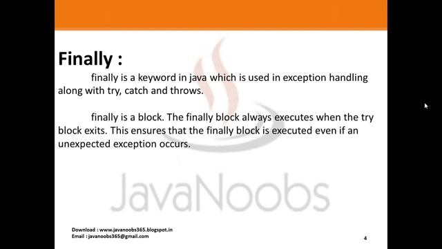 Java Basics Part 1 - Q 20)Difference Final Finally Finalize смотреть онлайн