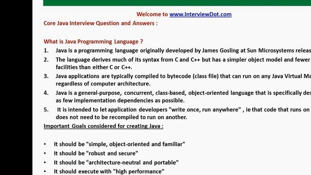 what is java programming language java interview question and answer.avi смотреть онлайн