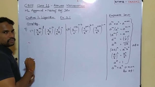 CBSE Class 11 Applied Mathematics | ML Aggarwal | Exercise 2.1 | Surds & Logarithms