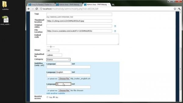 PHP Melody Mod Framework and Subtitles plugin first preview