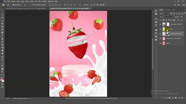 Photoshop Advertising Poster Design strawberry Slice effect photoshop tutorial for beginners 2023 смотреть онлайн