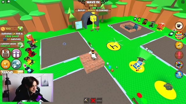 СТРОЙ чтобы СПАСТИСЬ от ХАГИ ВАГИ в Роблокс! Poppy Playtime! (Build to Survive Simulator Roblox) смотреть онлайн
