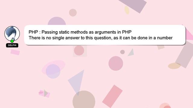 PHP : Passing static methods as arguments in PHP смотреть онлайн