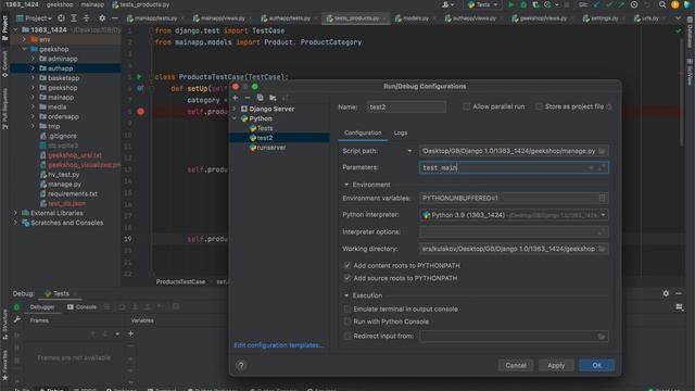 Django PyCharm add configuration for test смотреть онлайн