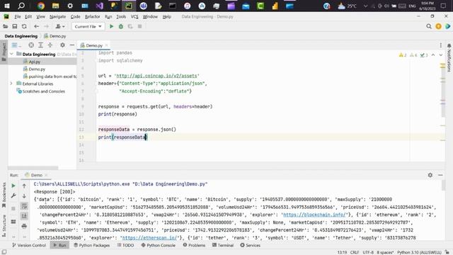 Pull data from API using Python смотреть онлайн