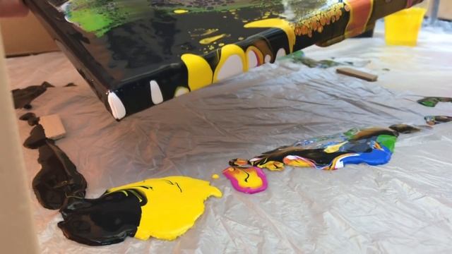 АКРИЛОВАЯ ЗАЛИВКА ПО ШАГАМ | КАРТИНА В ТЕХНИКЕ "ЖИДКИЙ АКРИЛ" | КРАСИВЫЕ ЯЧЕЙКИ | СОТЫ | Fluid Art смотреть онлайн