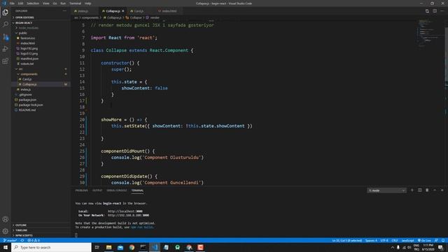 Yeni Başlayanlar İçin REACT : 11 : STATE vs PROPS, Yaşam Döngüsü Metotları Giriş смотреть онлайн