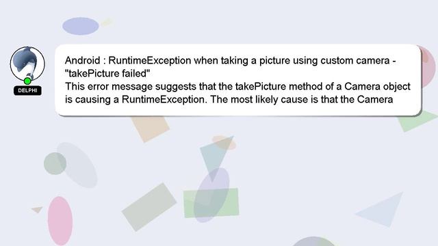 Android : RuntimeException when taking a picture using custom camera - "takePicture failed" смотреть онлайн