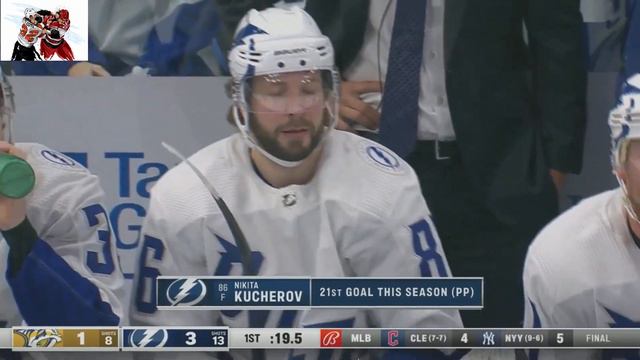 НХЛ. 21 шайба Никиты кучерова и гениальная передача, Тампа - Нэшвилл, 24.04.2022 г. смотреть онлайн