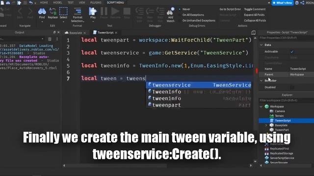 How to Tween in ROBLOX STUDIO | Tween Service tutorial смотреть онлайн