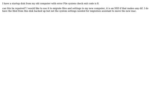 Apple: Can "File system check exit code is 8" be repaired? смотреть онлайн