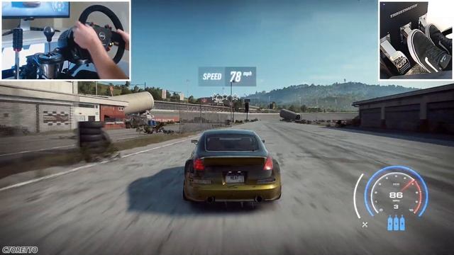 NFS Heat Drifting the Tokyo Drift Nissan 350z (Steering Wheel + Pedals Gameplay!) смотреть онлайн