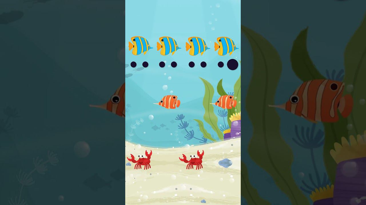 Морские обитатели - Рыбка и Краб. Веселая ритм - игра. Музыкальный мультик смотреть онлайн
