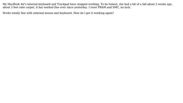 Apple: MacBook Air (2015) Trackpad and keyboard not working (2 Solutions!!) смотреть онлайн