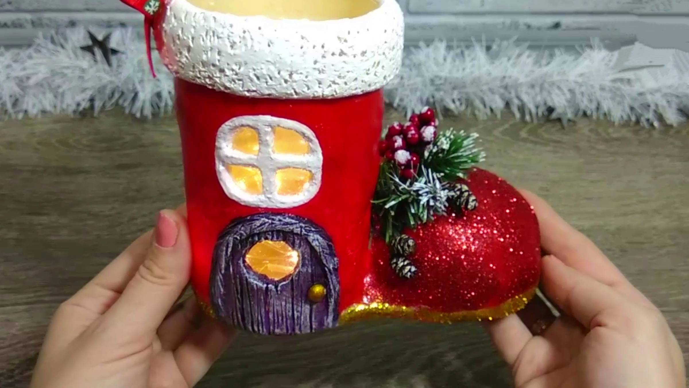 Новогодний сапожок. DIY. смотреть онлайн