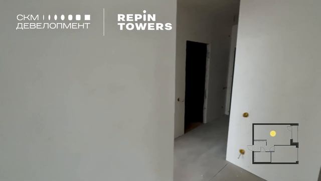 1-комнатная квартира в новостройке Repin Towers (ВИЗ, Екатеринбург) 45 кв.м смотреть онлайн