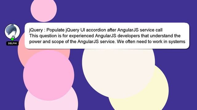 jQuery : Populate jQuery UI accordion after AngularJS service call смотреть онлайн