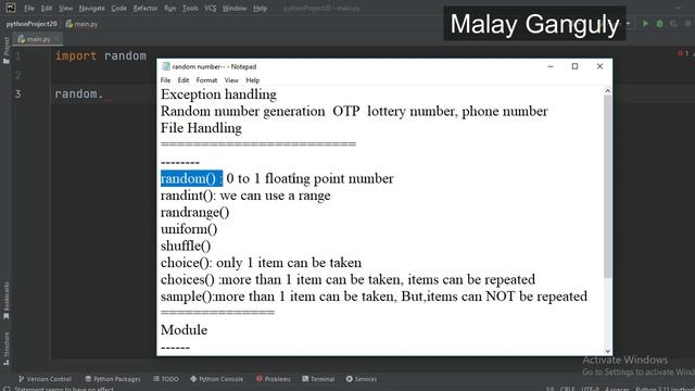 Python Programming class 15 Exception Handling, Python Random Module, File Handling смотреть онлайн
