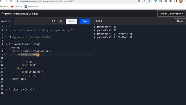 Find the unique words from the give input string |Top Most Python Interview Question Series| смотреть онлайн