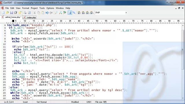 PHP Dasar Video Tutorial 118 Membuat Blog Artikel 40 Perbaikan Halaman Home bagian 2 смотреть онлайн