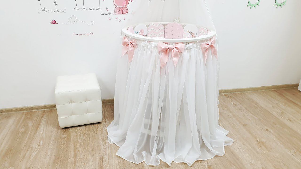 Как сшить юбку для круглой кроватки своими руками. смотреть онлайн