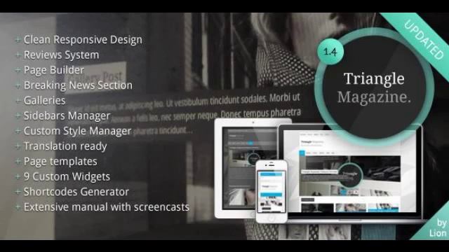 Preview Triangle Magazine - WordPress Magazine Theme Blog/ смотреть онлайн