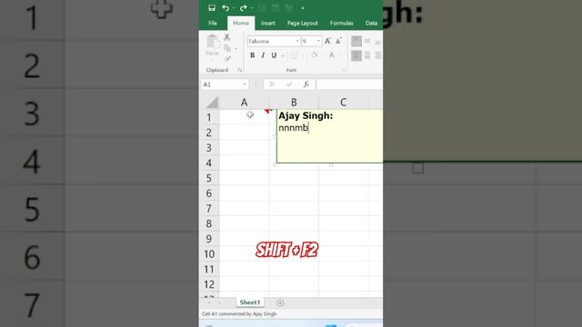 Comment function shortcut key in excel | excel me comment ke shortcut key kya hai #short #excel смотреть онлайн