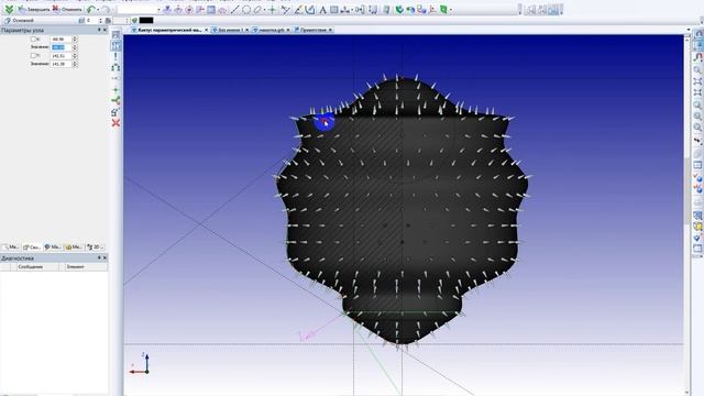 Параметрический массив (элементы по нормали к поверхности) в T-FLEX CAD смотреть онлайн