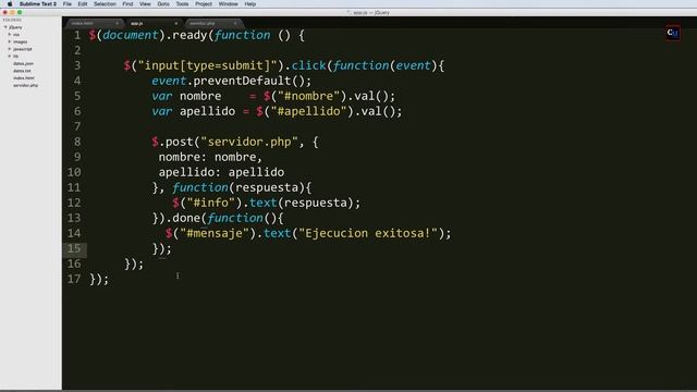 Curso de AJAX con jQuery 9 - $.post() - PHP (formulario) - done, fail y always смотреть онлайн