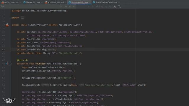 #7 Set Up DatePicker on EditText to Capture DoB | Login & Register Android Firebase App смотреть онлайн